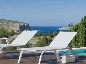 Lettino Panarea in alluminio e tessuto di Unopiu