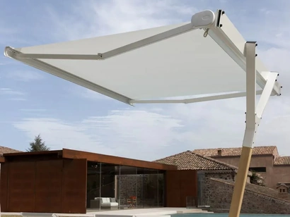 Ombrellone manuale Salento in alluminio e cemento con telo acrilico di Unopiu