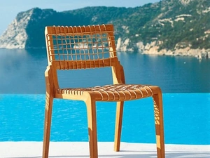 Sedia in teak e fibra sintetica Synthesis di Unopiu