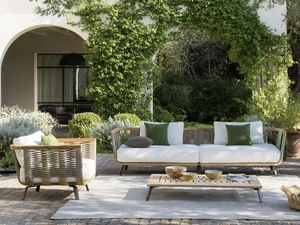 Arredo da esterno in teak Welcome di Unopiu